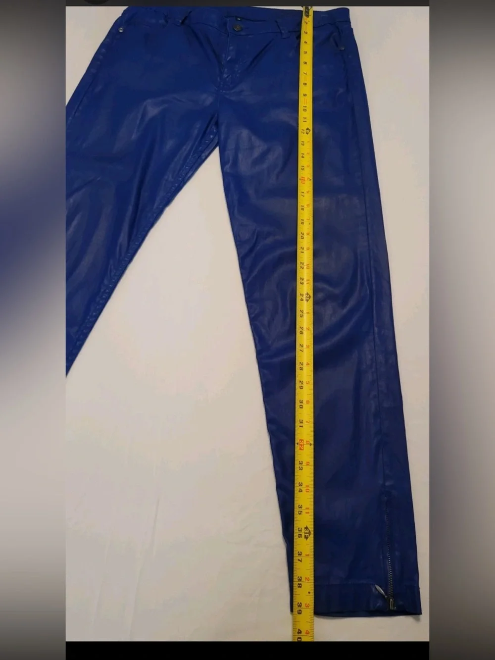 Anne Fontaine Cobalt Blue Faux Leather Pants